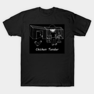 Chicken Tender Invert Color Black Background T-Shirt